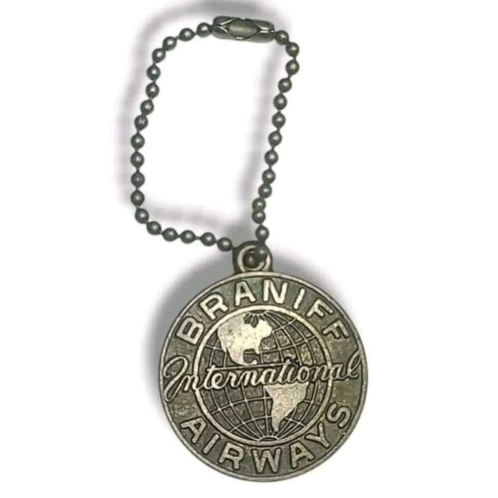 Rare Feb 1956 Braniff Airways Texas New York Inaugural Flight Souvenir Tag Charm